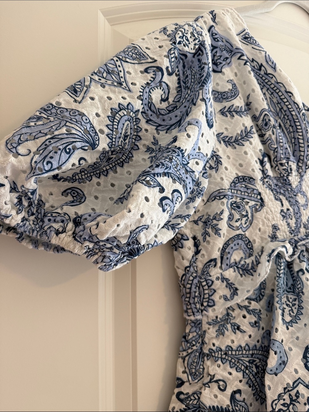FARM Rio One-Shoulder White Dress with Blue Paisley - Picture 5 of 6